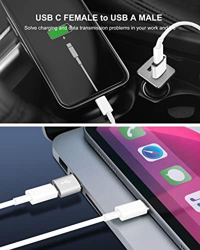 Nadograđeni USB C ženka na USB muški adapter, tip C do USB kanala za punjač za Apple IWATch 7 Airpods,
