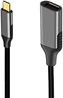 USB C za DisplayPort adapter, 18cm Thunderbolt 3 do ženskog DP1.4 adapter kabela, kompatibilan sa MacBook