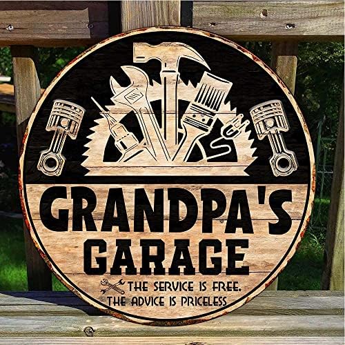 N NAMESISS svuda štampani djedov garažni znak, usluga je besplatna savjet je neprocjenjiv drveni