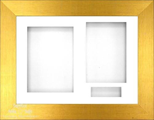 Babyrice 11.5x8.5 četkani zlatni 3D okvir zaslona / bijeli nosač i podlozi 3 rupe