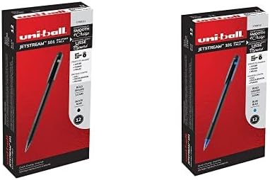Uni-Ball Jetstream 101 Ballpoint olovke srednje tačke, 1,0 mm, crna, 12 paketa i uni-lopta Jetstream