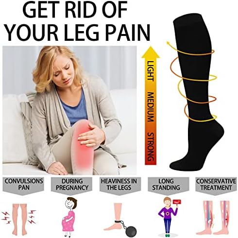 Yeug Spremne čarape za žene Muškarci cirkulacija 15-20 mmhg koljena visoka čarapa najbolja za medicinu, trčanje, medicinske sestre, putovanja, atletika