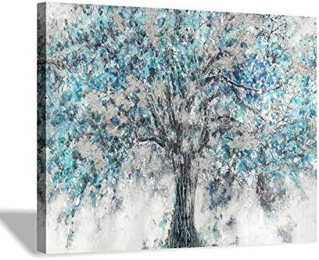 Apstraktno drvo platno zid Art: plava slika grafički slika Print na platnu male veličine bez uljepšavanje