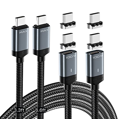 Essager 100W USBC kabl za punjenje, brz punjenje Podaci za prenos podataka Magnetni punjač Kabel 2 Pakov 3.3ft + 6,6ft
