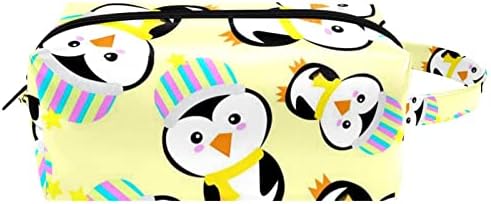 Tbouobt kozmetičke vrećice za žene, šminke toaletna toaletska torba Organizator, crtani životinjski pingvin sa šeširom