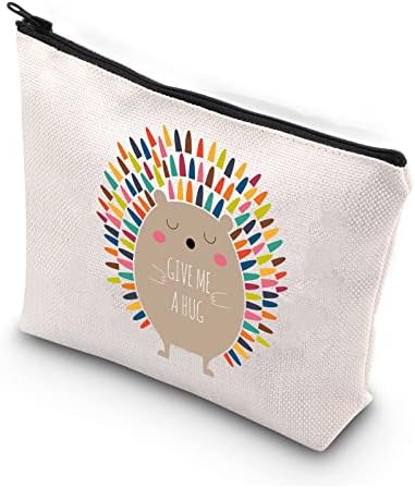 BDPWSSSI HEDDHOG pokloni za ježeve ljubitelje ježeva dar uživa da poklon daj mi zagrljaj smiješne kozmetičke torbe za ježma mami za rođendan šminke