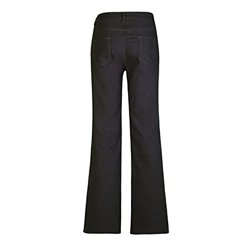 Padaleks Ženska moderna bljeskalica Jeans High Squik Široka noga ravna deminska hlače casual pantalone modna ulična odjeća