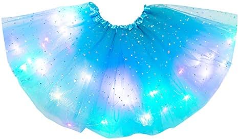 Ženske plesne suknje za žene LED svjetla 3 Sloj zvijezda Mini suknje MESH Puffy suknja Ballerina Skirts School