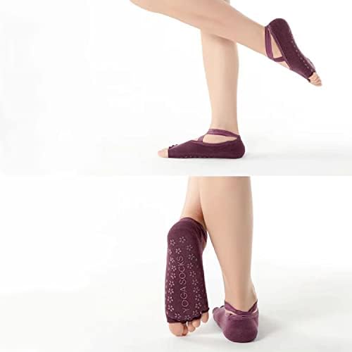 Joga čarape 2 para Nok klizne čarape Ženske nožne čarape Pilates Čarape sa hvataljkama za jogu,