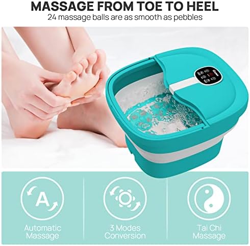 Hospano smapljivo stopalo za noge Električna rotaciona masaža, stopalo kupka s toplinom, mjehurićima, daljinskim