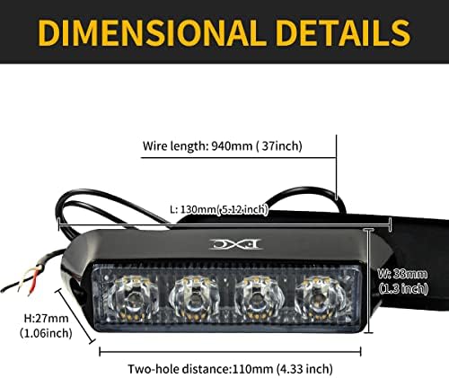 FXC 2kom 4-LED površinski nosač trepćuća Stroboskopa za kamion automobil vozilo LED rešetka svjetlo za hitne
