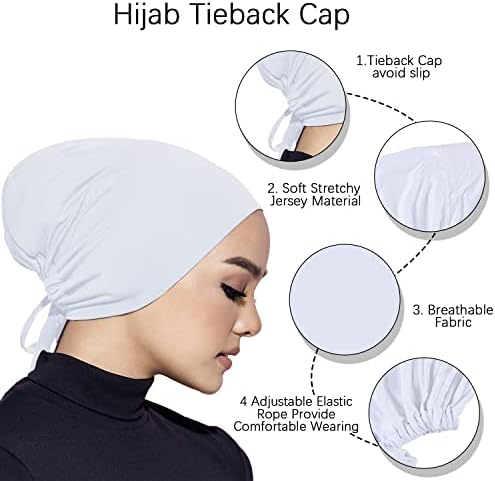 Faticinfa ispod šal hidžab kapa s dresom zatvarača za zatvaranje hidžaba unutarnjih kapa s konopcem hidžab poklopca za muslimanske žene