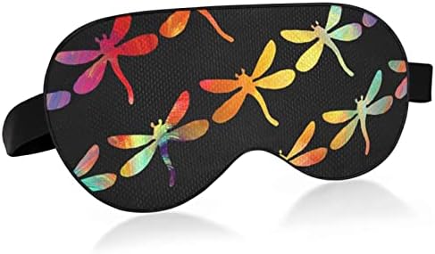 Unisex Sleep Maska za spavanje Dragonfly-Colorful-Art Night Sleep Maska Komforno omotač za spavanje
