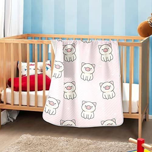 Slatka pamučna pokrivačica za dojenčad, primanje pokrivača, lagana mekana prekrivačica za krevetić, kolica, raketa, ružičaste