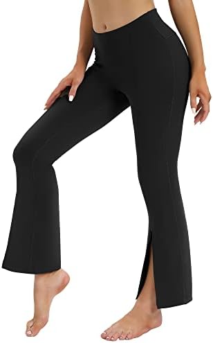 Chrleisure ženske bootcut joga hlače s džepovima, crossover bootleg black gamas radne hlače