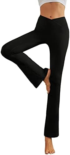 Lemonsky ženske casual bljeskalice yoga hlače v crossover visokog struka Bootleg Work Work Hlače