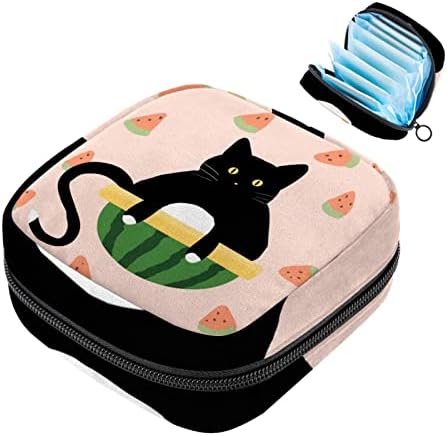 Crne mačke i lubene torbe za sanitarne salvete, menstrualni kup torbica za sestrinstvo za žene teen djevojke,