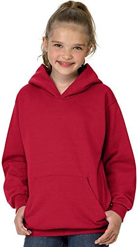 Hanes Youth 7,8 oz. Comfortblend Ecosmart 50/50 pulover, velika, duboka crvena