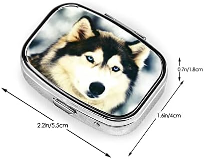 Siberian Husky Portable Mini Travel Daily Pill Box - Podsjetnik Za Kvadratne Pilule, Vitaminska Kutija