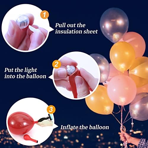 100pcs LED balona, ​​mini LED svjetla za ukrase za zabave Light Up Balloons Neon Party Svjetla