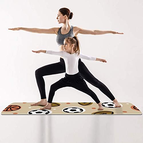Unicey debela neklizajuća Vježba & amp; fitnes 1/4 prostirka za jogu sa Košarkaškim nogometnim printom za Yoga