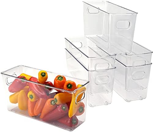 Excello Global Products 10.4 x 3.81 x 5 čvrste plastične čiste kante za skladištenje za organizovanje i skladištenje predmeta za domaćinstvo, hrane ili kancelarijskog materijala