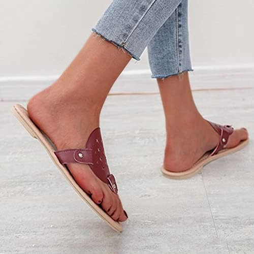 Flip Flops za žene, ženske ljetne modne bejzbol sandale ravne papuče otvorene cipele u udobnim