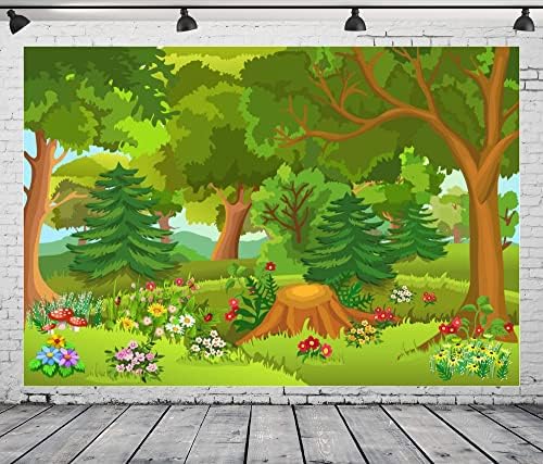 BELECO 12x10ft tkanina Cartoon Forest pozadina bajkovita šuma sa cvećem gljiva Ftografija pozadina za rođendansku zabavu dekoracija Baby Shower dječija igra Photoshoot Photo pozadina rekviziti