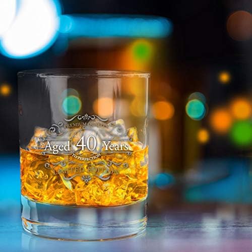 Vintage Edition Birthday Whisky Scotch Glass 11 oz - Vintage Hretan Rođendan Old Fashioned Whisky naočare za 40 godina-Classic Lowball Rocks Glass-rođendan, Reunion poklon