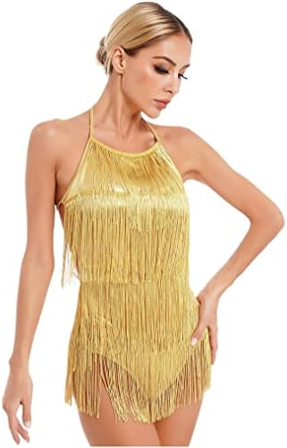 Hularka ženska kristalna rezidana kaiševa Latino plesna haljina špageta Letardna haljina bez leđa