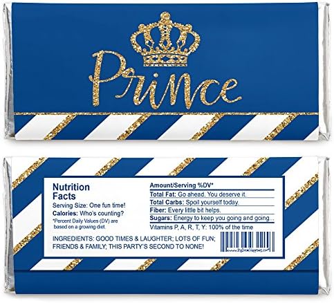 Royal Prince Charming - Candy Bar omotač za bebe ili rođendanske zabave - set od 24