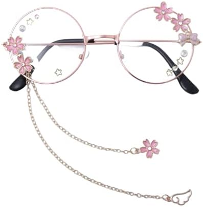Kawaii Naočare Sa Lancem Kawaii Accessories Staklena Futrola Uključene Slatke Naočare Cosplay Accessories Kawaii Sakura Accessories