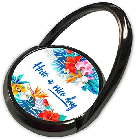 3Droza Alexis Design - Najbolje želje - prekrasno tropsko cvijeće, plavi tekst ima lijep dan. Pozitivan poklon - telefonski prsten