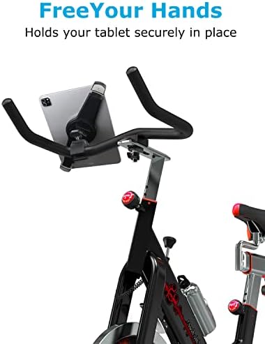 Spin Bike Veliki nosač za tablet, Worleyi iPad Mic stalak za vežbanje biciklističke ručice za stacionarni bicikl, trenerke, mikrofona stup, za iPad Pro 12,9 zraka, Samsung, površinski pro Go GO, 9.5-14.5 tablete