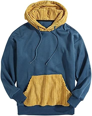 Duks duksevi za muškarce Patchwork Color blok vrhovi džep dugih rukava Ležerne pulover s kapuljačom