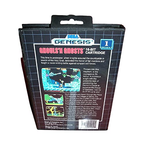 Aditi Ghouls 'n Ghosts US Nar Cover sa kutijom i priručnikom za SEGA Megadrive Genesis Video Console 16 bitna MD kartica