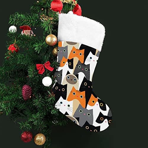 Slatke mačke uzorak personalizirani božićni čarapa Početna Xmas Tree Kamin Viseće ukrase