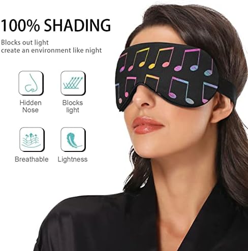 Unisex Sleep Maska za oči Muzika-8-note Noćna maska ​​za spavanje Udobne zaštitne omota za spavanje