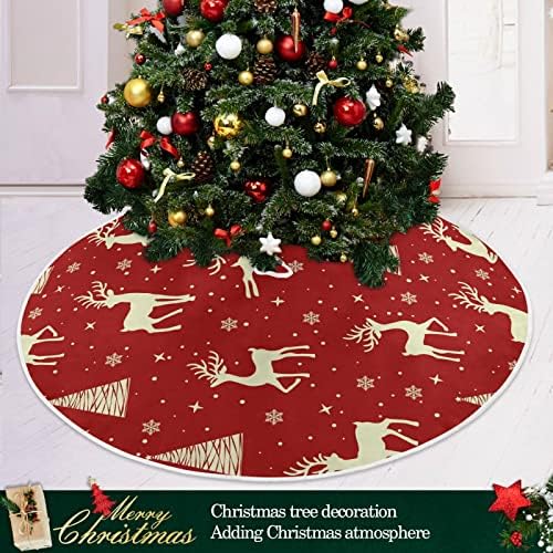 Oarencol Božićno drvsko ručno pahuljice crvena božićna suknja od 36 inčnih Xmas Dekoracije za odmor