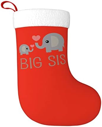 Yoigng slona Big sestra Božićne čarape Xmas Čarape Klasični odmor Kamin Vješanje čarapa