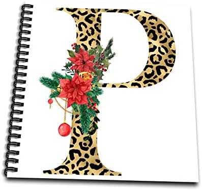 3Droza Glam monogram Početna p Slika zlatne leopard tacte crvene boje. - Crtanje knjiga