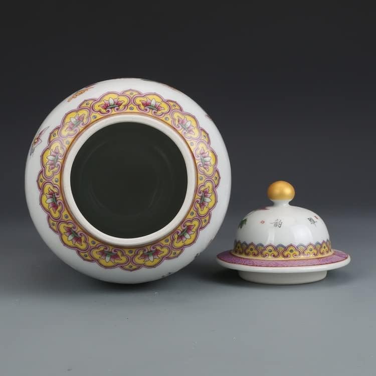 Debeli emajl Chrysanthemum Potkriveni čaj Jar Jar Antique Collection Antikni Jingdezhen Porcelanski