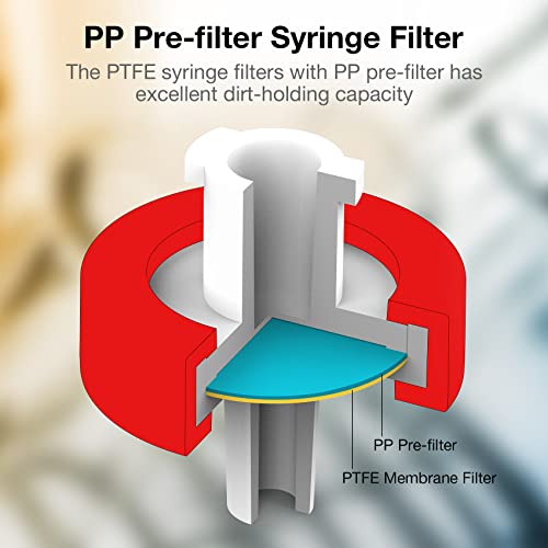 SimPure špric Filter PTFE hidrofobna membrana 10 kom, veličina pora 0,22 um, prečnik diska 13 mm, HPLC i GC igličasti Filter, Nesterilna, laboratorijska filtracija visokog protoka