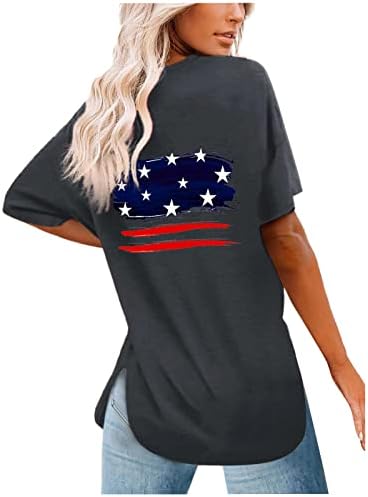 Košulje od 4. jula za žene Ležerne prilike za neovisnost Nadolje domoljubno prevelicijska državna majica u SAD-u TUNIC TUNIC TUNIC