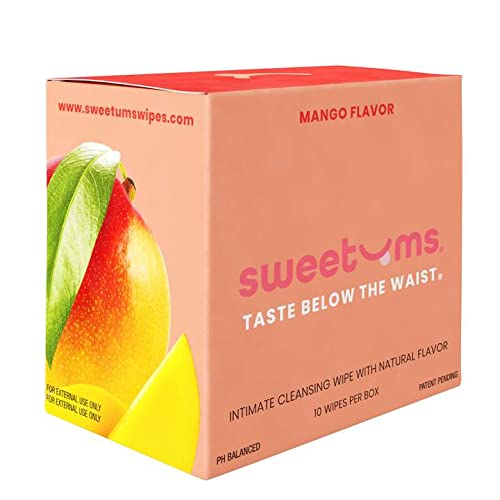 Sweetmes ženske maramice za žene, individualno omotane - pH uravnotežene aromatizirane intimne maramice - mango, paket od 10