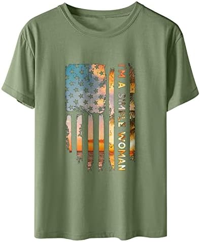 Ženske maskirne američke zastave USA Camo US 4. jula Majica Funny Slatka majica Tee casual obične