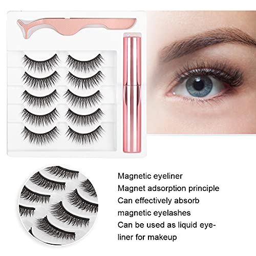 Lažne trepavice magnetske eyeliner Kit, 3 para 3D prirodnih lažnih trepavica, 3D magnetske trepavice