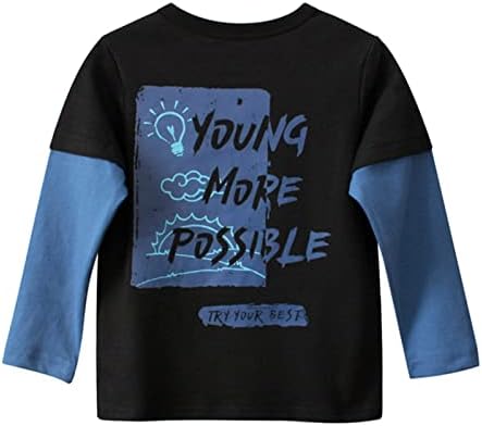 Majice malih majica Dječji pulover s dugim rukavima vrhovi dječaka Crewneck Girl Dukserice Hoodie Patchwork Print Top košulja