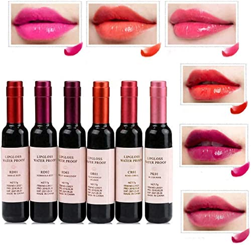 ERISAMO 6 boje vino ruž za usne, mat dugotrajan vodootporan usne nijansa Set Lip Gloss lip Stain, Non-Stick