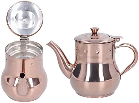 Čajni čaj od nehrđajućeg čelika Rose Gold 500ml Integrirani poklopac Paprot sa ručkom dizajnom Pot kafe